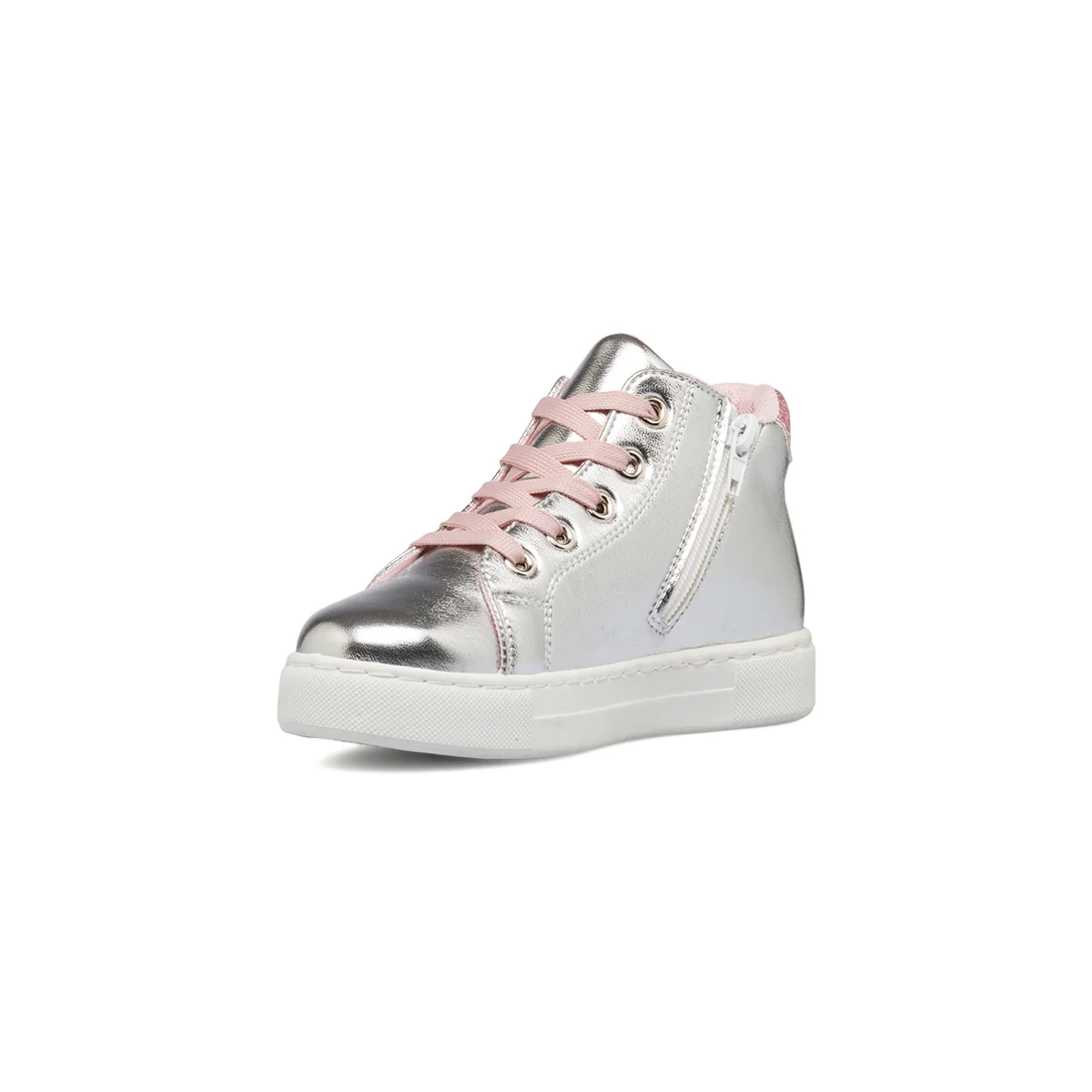 Sneakers alte argento da bambina effetto laminato 10 Baci - Image 4