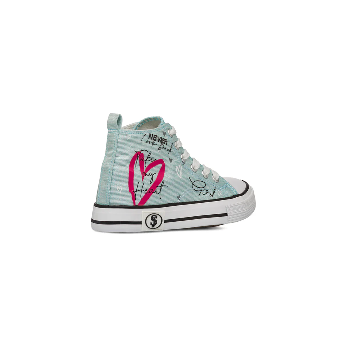 Sneakers alte azzurre da Ragazza con stampa cuore Swish Jeans - Image 5