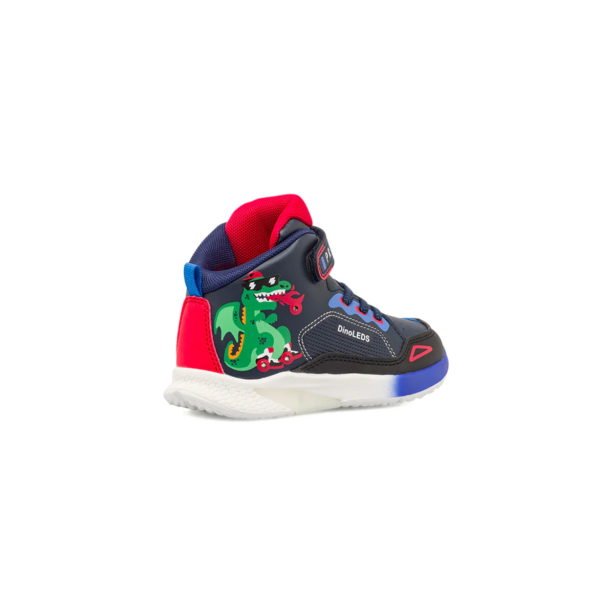 Sneakers alte bambino blu Primigi con dinosauro e luci nella suola - Image 3