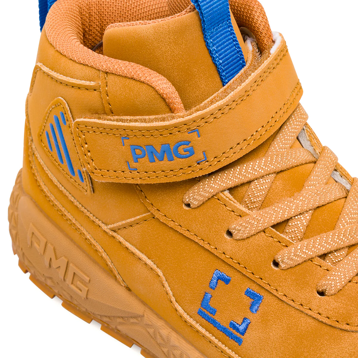 Sneakers alte bambino ocra con dettagli blu Primigi - Image 4