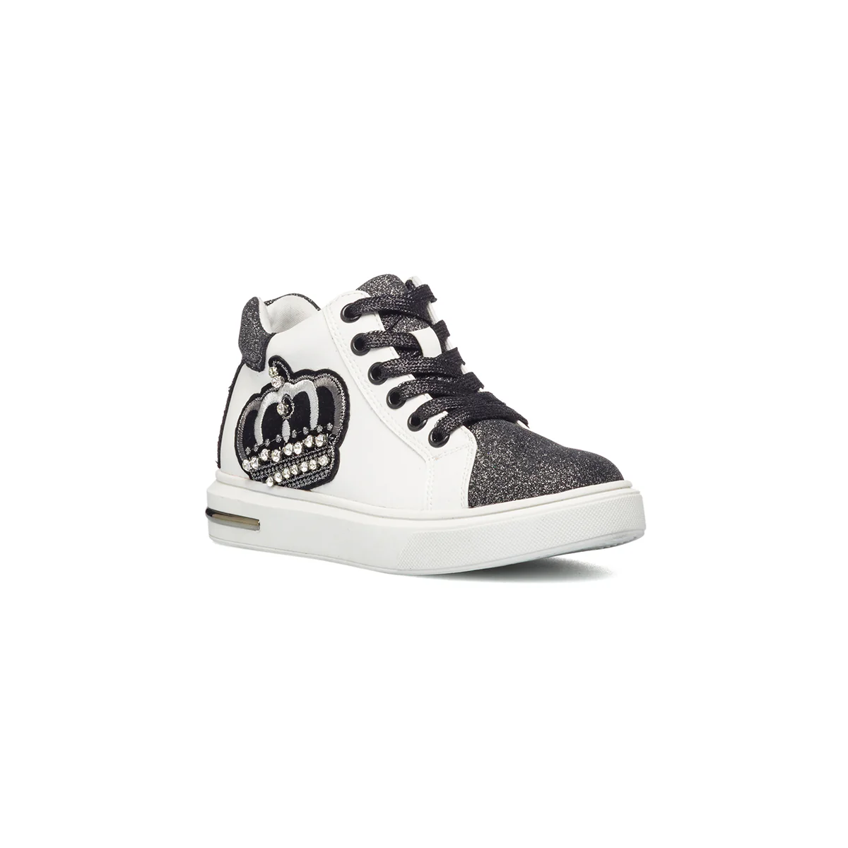 Sneakers alte bianche con dettagli glitterati 10 Baci - Image 2