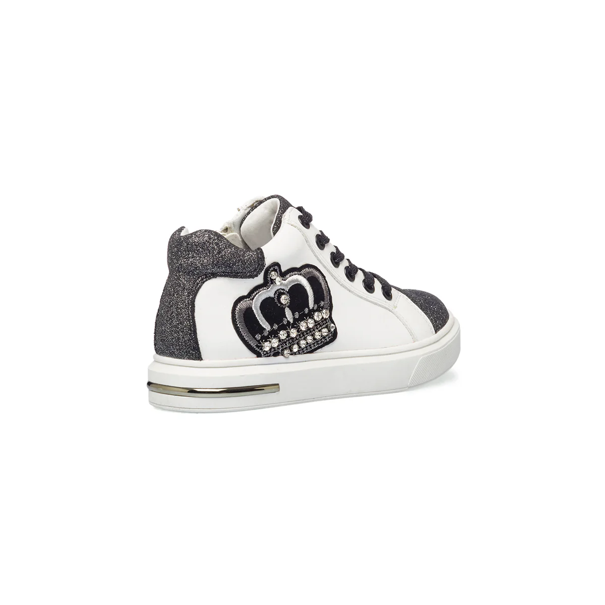 Sneakers alte bianche con dettagli glitterati 10 Baci - Image 3