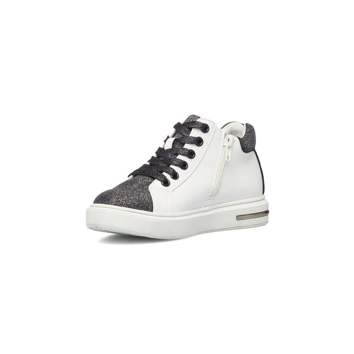 Sneakers alte bianche con dettagli glitterati 10 Baci - Image 4