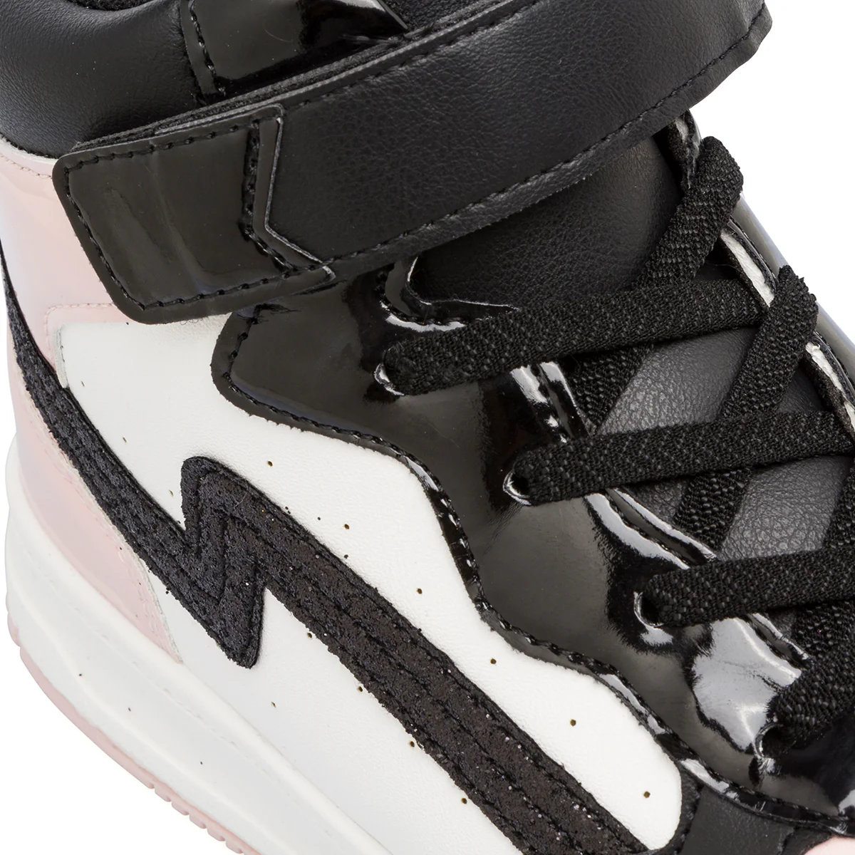 Sneakers alte bianche con dettagli rosa e nero da bambina Le Scarpe di Alice - Image 5