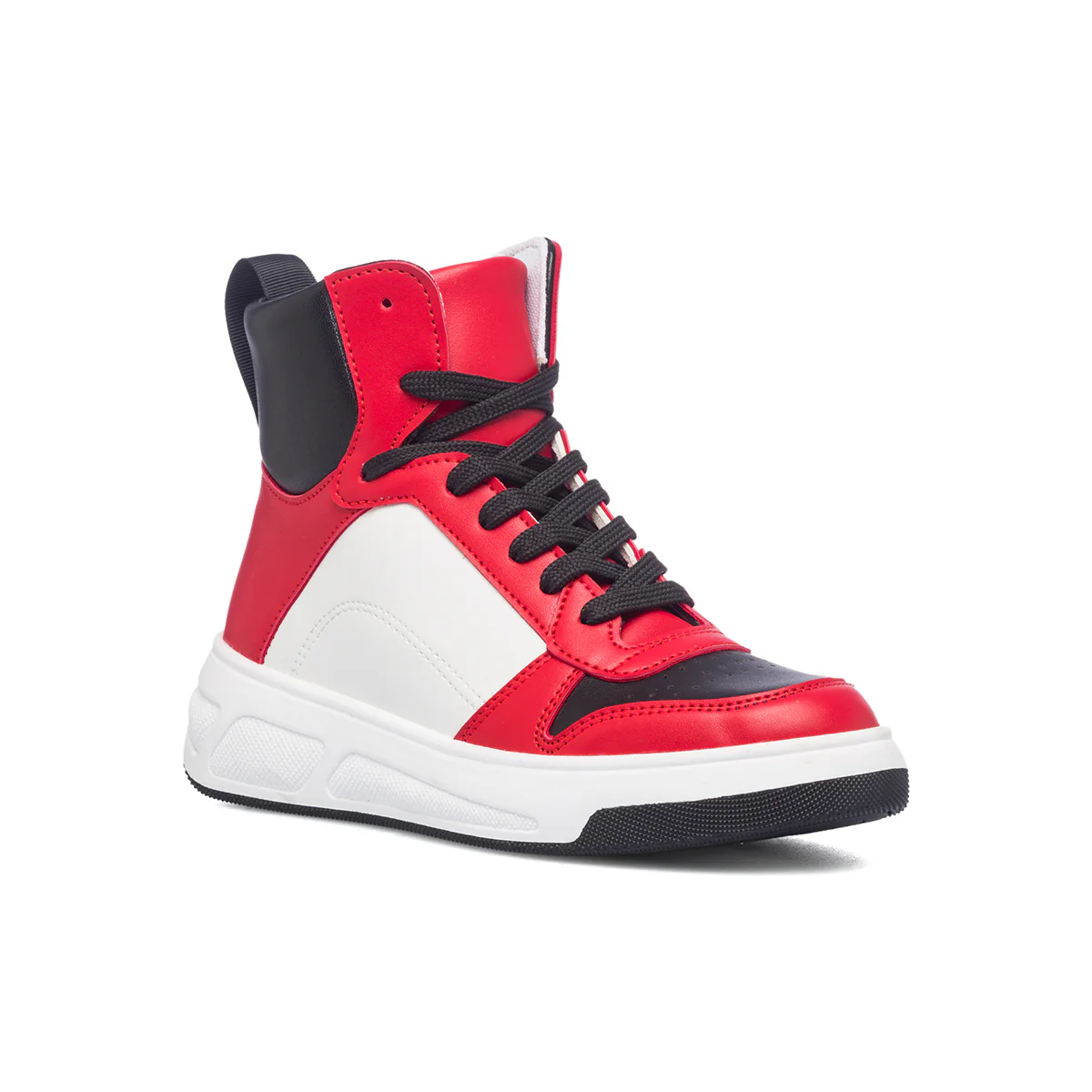 Sneakers alte bianche con dettagli rossi e neri Swish Jeans - Image 2