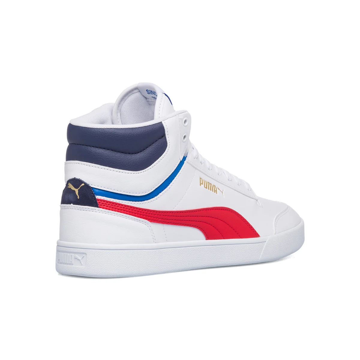 Sneakers alte bianche con striscia laterale a contrasto Puma Shuffle Mid - Image 3