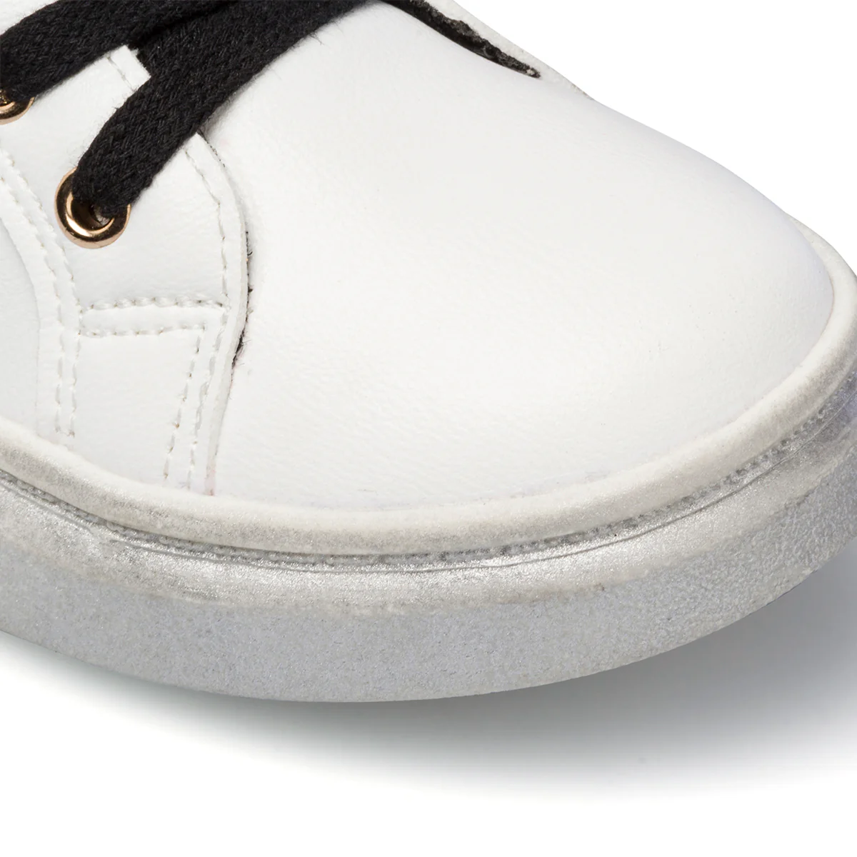 Sneakers alte bianche da bambina con catenina e dettagli animalier 10 Baci - Image 6