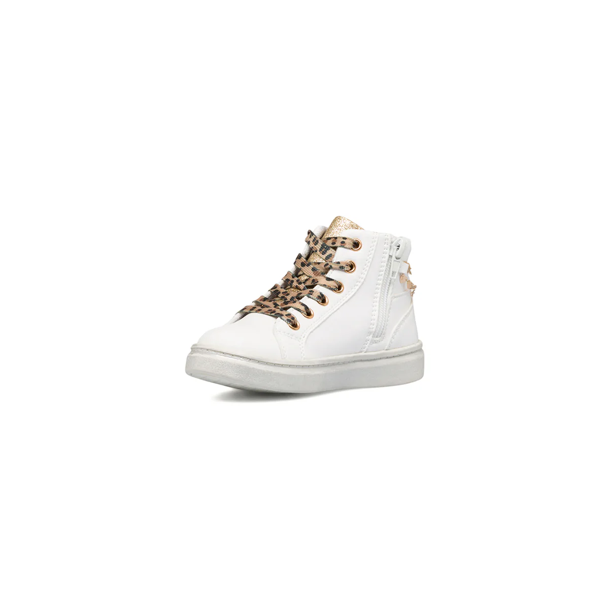 Sneakers alte bianche da bambina con cuoricini dorati Le scarpe di Alice - Image 4