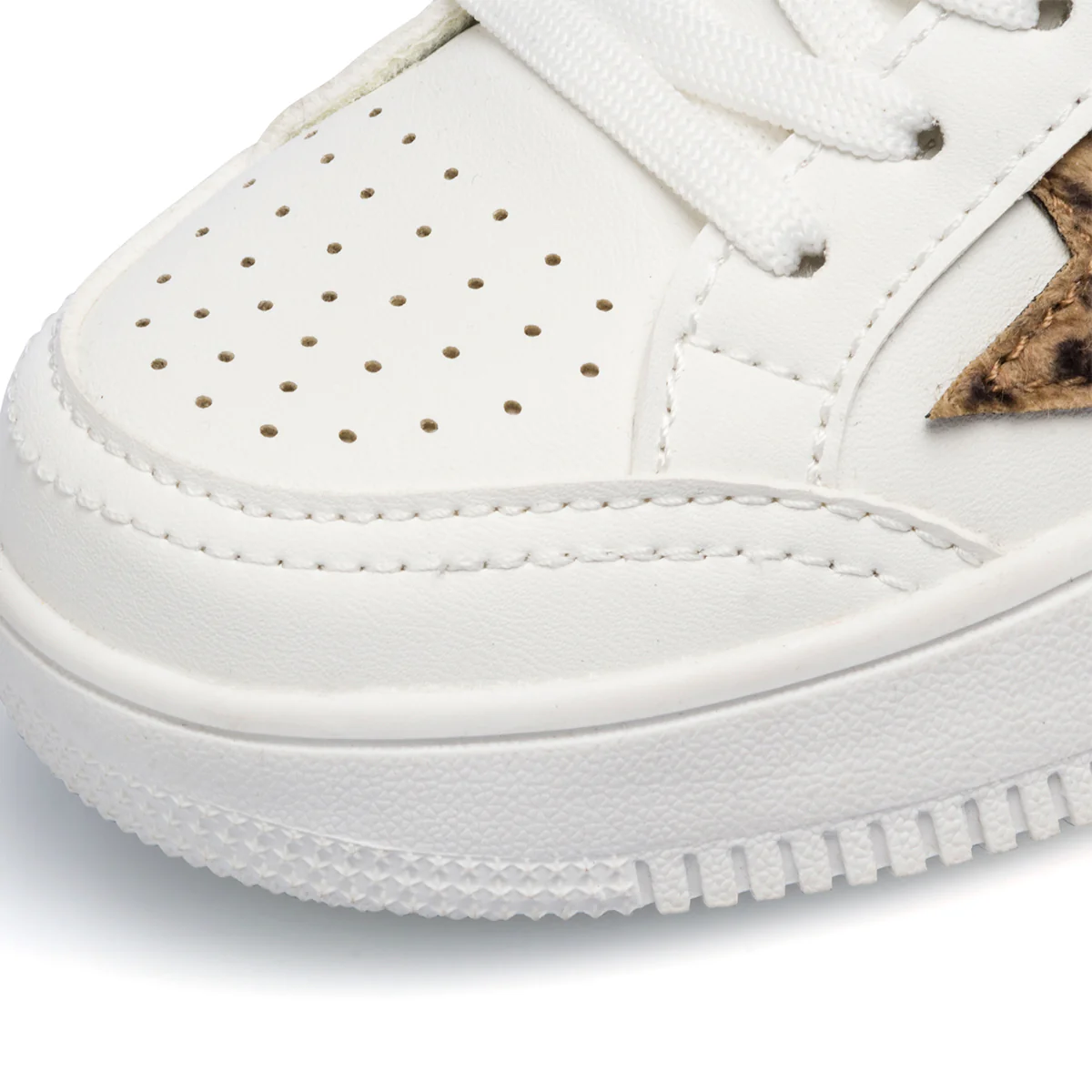 Sneakers alte bianche da bambina con dettagli animalier 10 Baci - Image 5