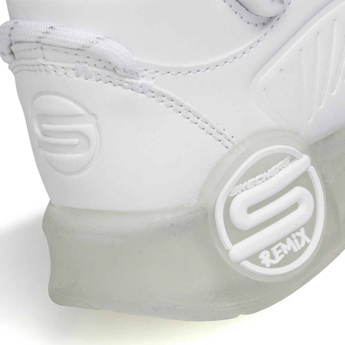Sneakers alte bianche da bambina con luci Skechers S-Lights Remix - Image 8