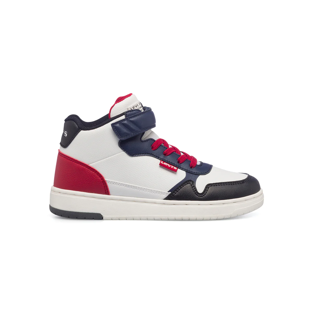 Sneakers alte bianche da bambino con logo laterale Levi's Shot Mid