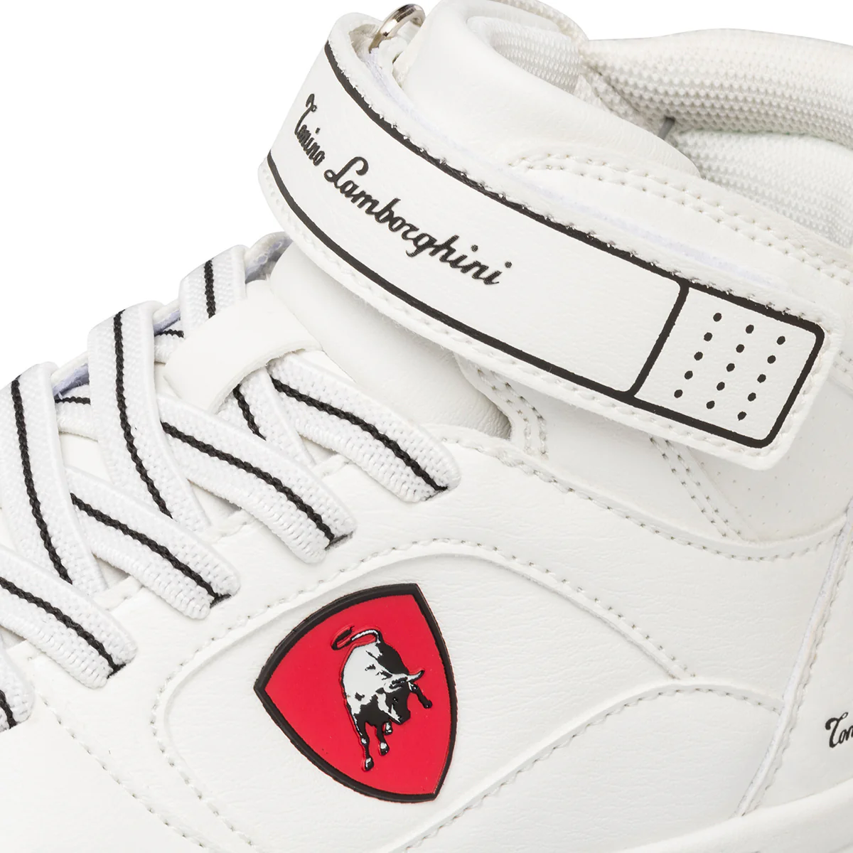 Sneakers alte bianche da bambino con logo laterale Tonino Lamborghini BullBlaze Elite - Image 7
