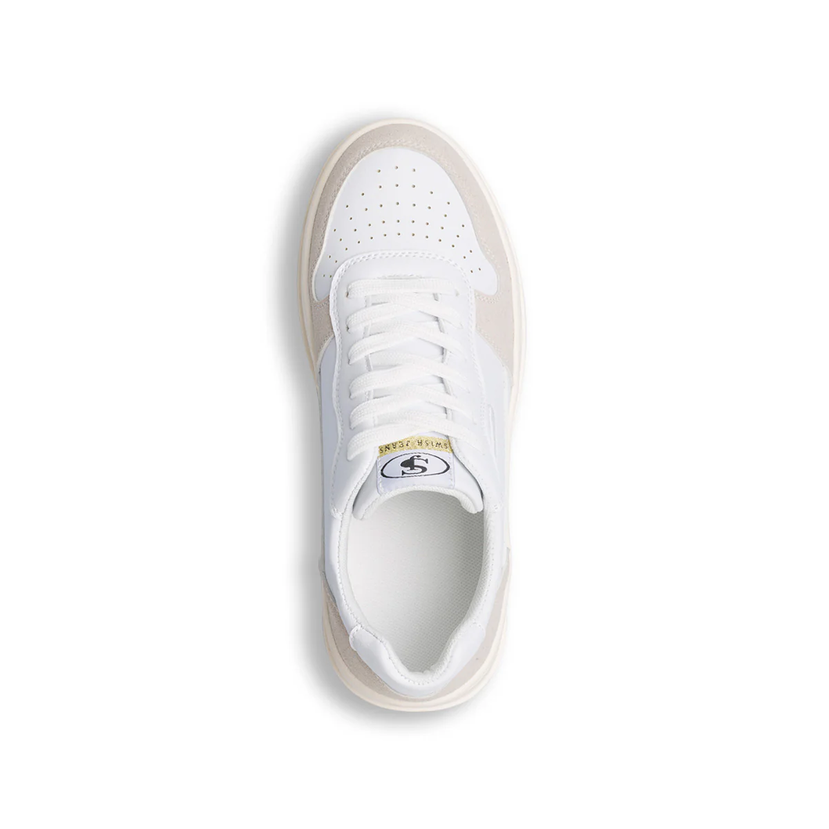 Sneakers alte bianche da donna con dettagli grigi Swish Jeans - Image 10