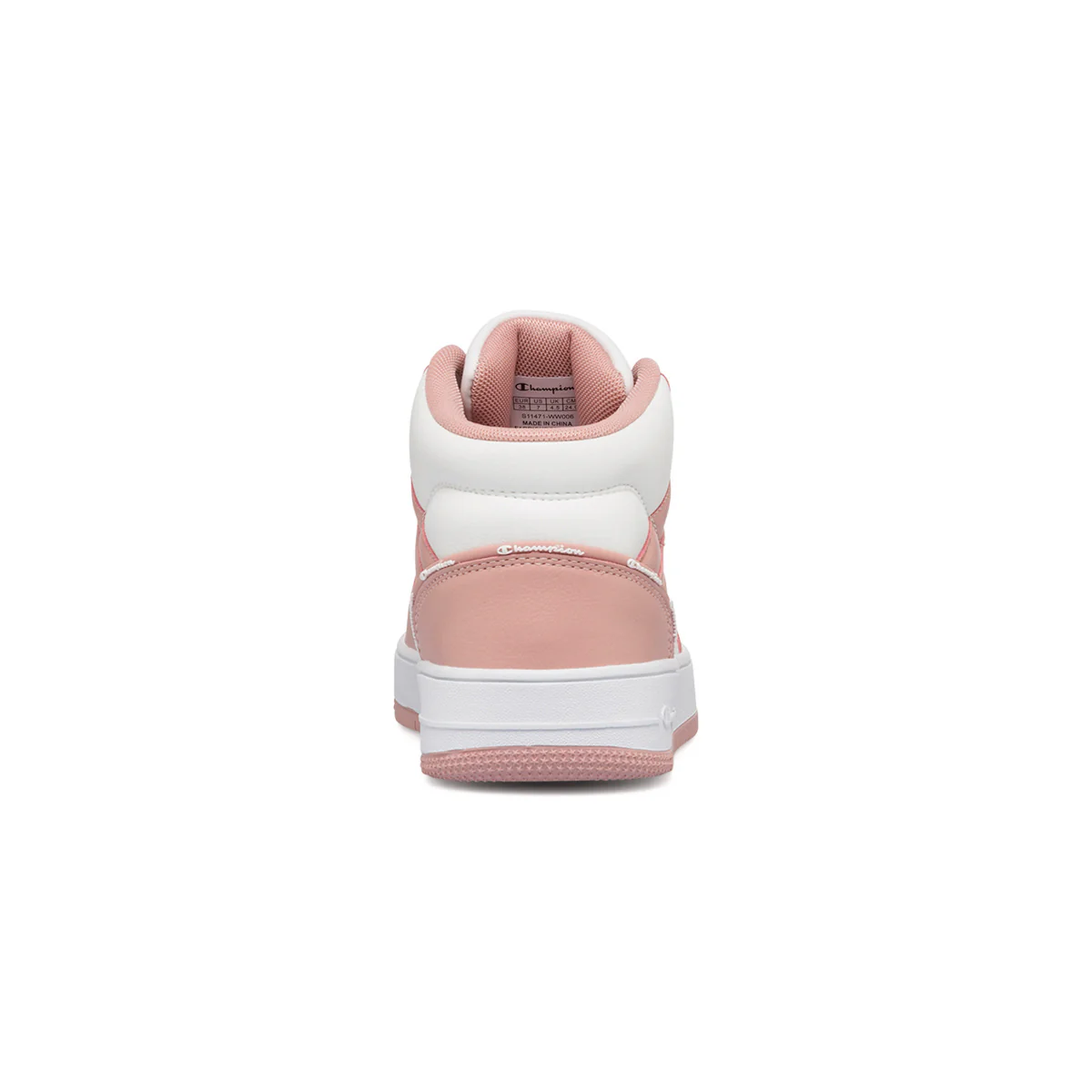 Sneakers alte bianche da donna con dettagli rosa Champion Rebound 2.0 Mid - Image 4