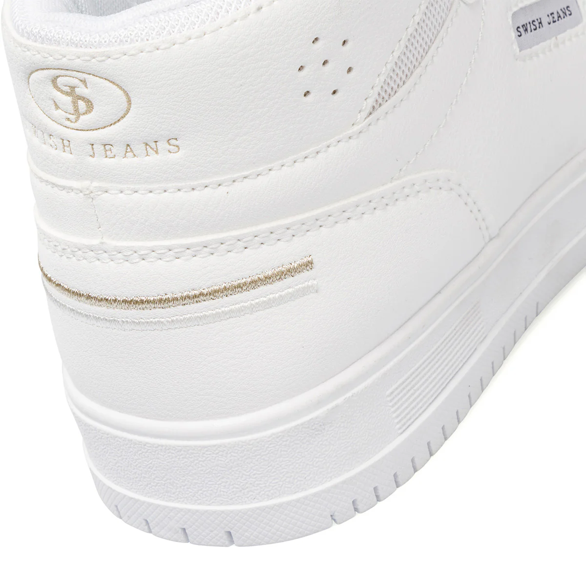 Sneakers alte bianche da donna con dettagli traforati Swish Jeans - Image 8
