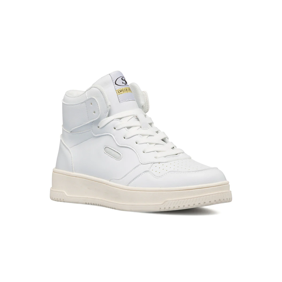 Sneakers alte bianche da donna con dettagli traforati Swish Jeans - Image 3