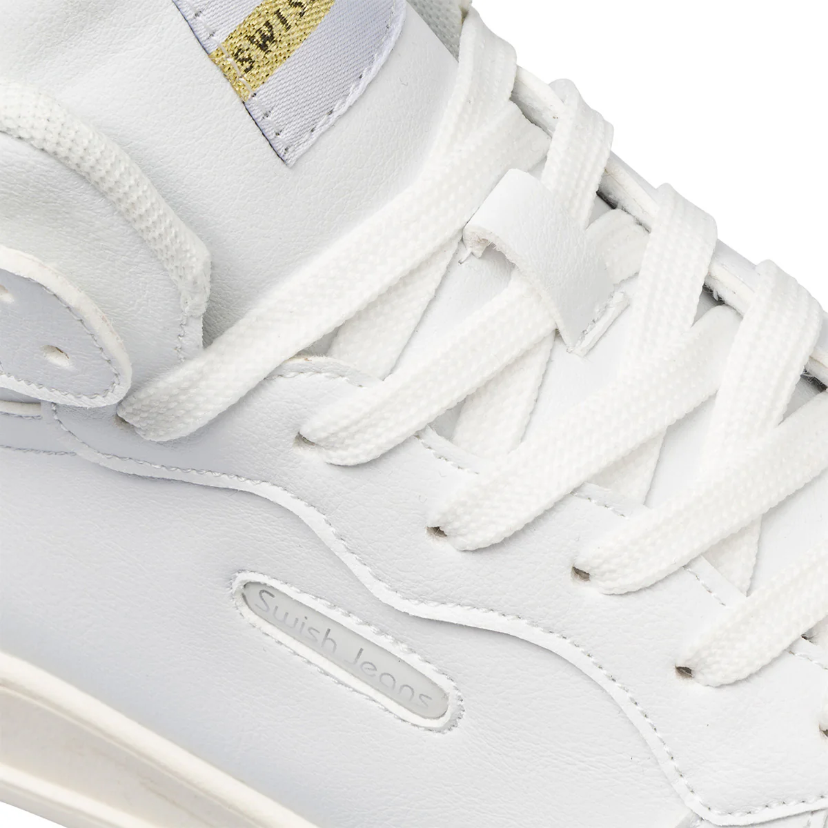 Sneakers alte bianche da donna con dettagli traforati Swish Jeans - Image 7