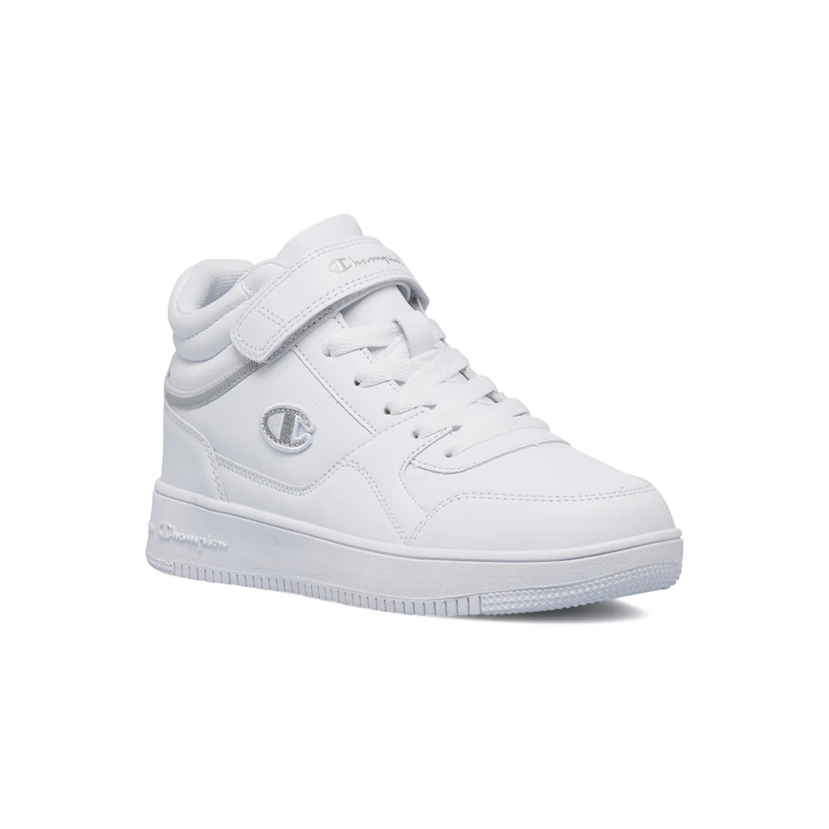 Sneakers alte bianche da donna con logo laterale Champion Rebound Vintage - Image 2