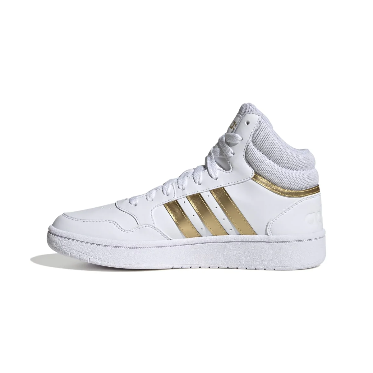 Sneakers alte bianche da donna con strisce a contrasto adidas Hoops 3.0 Mid - Image 4