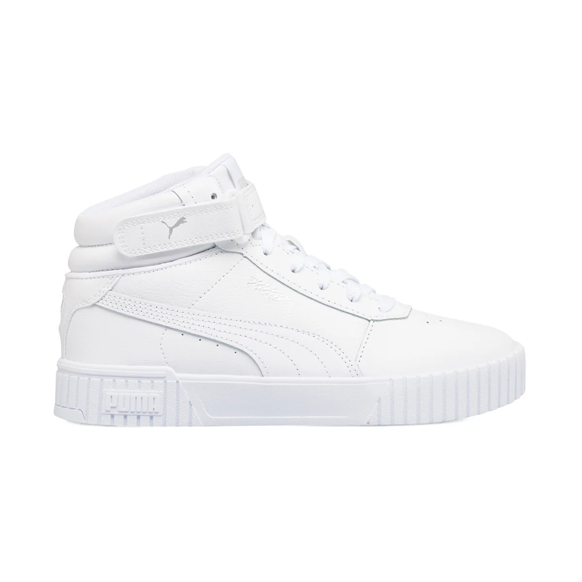 Sneakers alte bianche da donna con suola platform Puma Carina 2.0 Mid