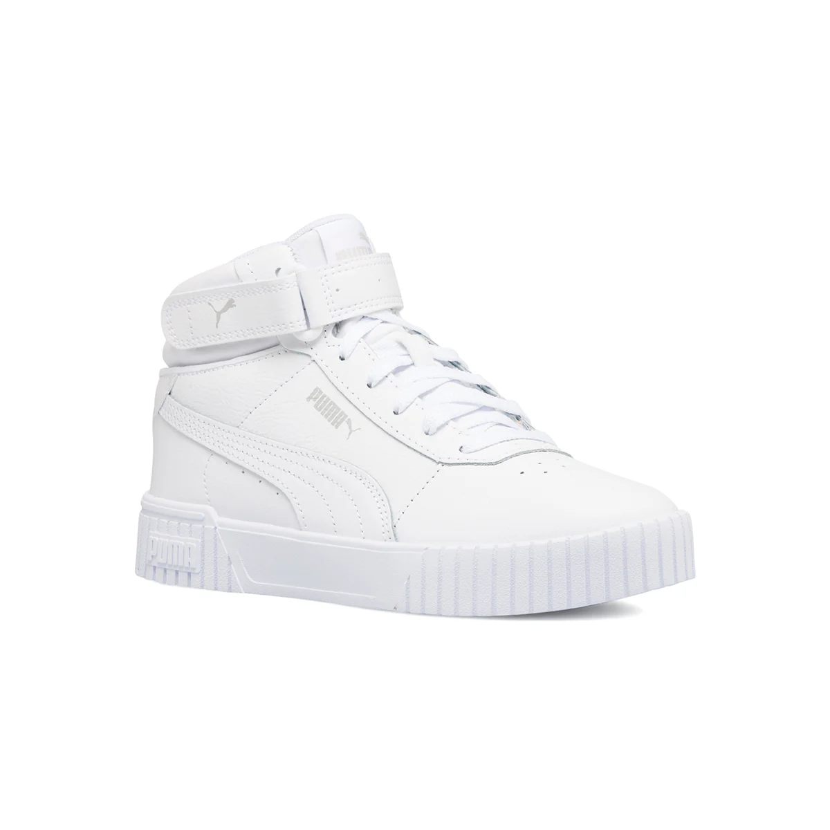 Sneakers alte bianche da donna con suola platform Puma Carina 2.0 Mid - Image 2