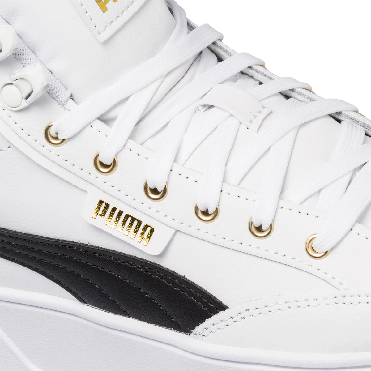 Sneakers alte bianche da donna con zeppa Puma Karmen Mid - Image 7