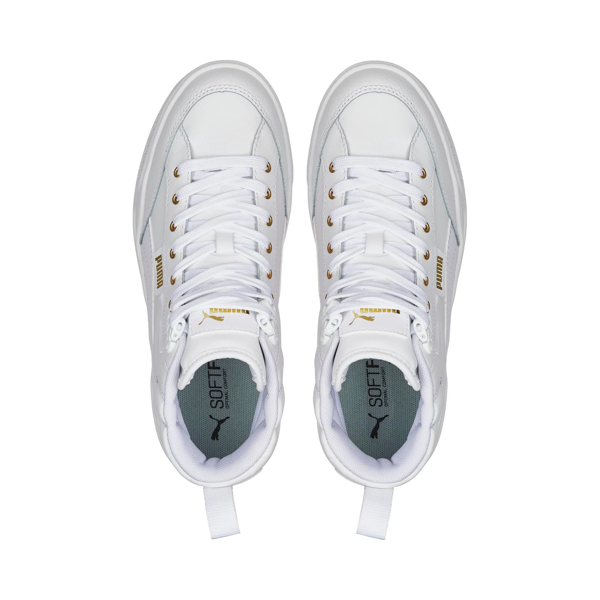 Sneakers alte bianche da donna con zeppa Puma Karmen Mid - Image 6