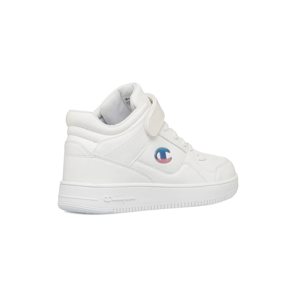 Sneakers alte bianche da ragazza con logo glitterato Champion Rebound Mid G GS - Image 3