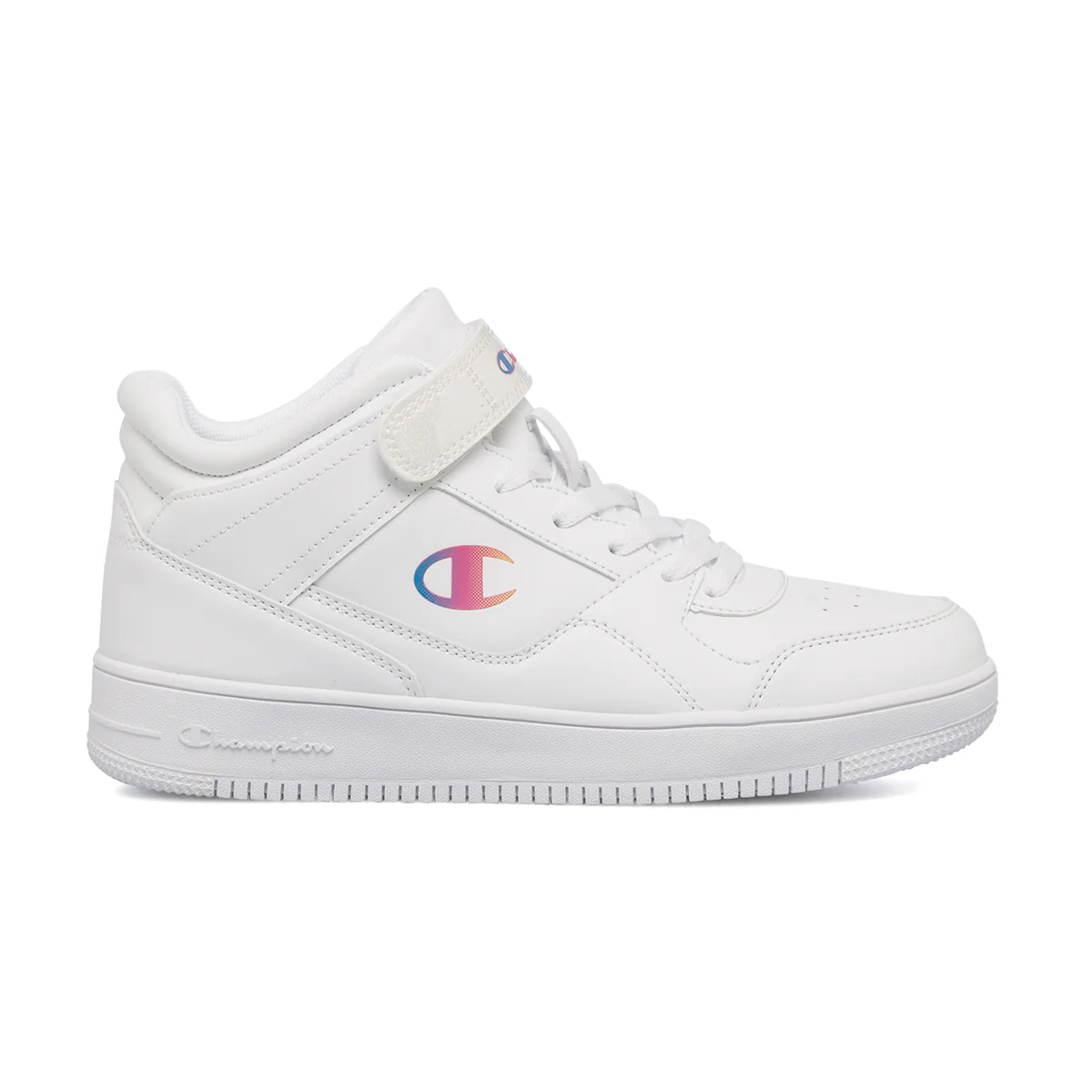 Sneakers alte bianche da ragazza con logo laterale Champion Rebound Vintage Mid G GS - Image 4