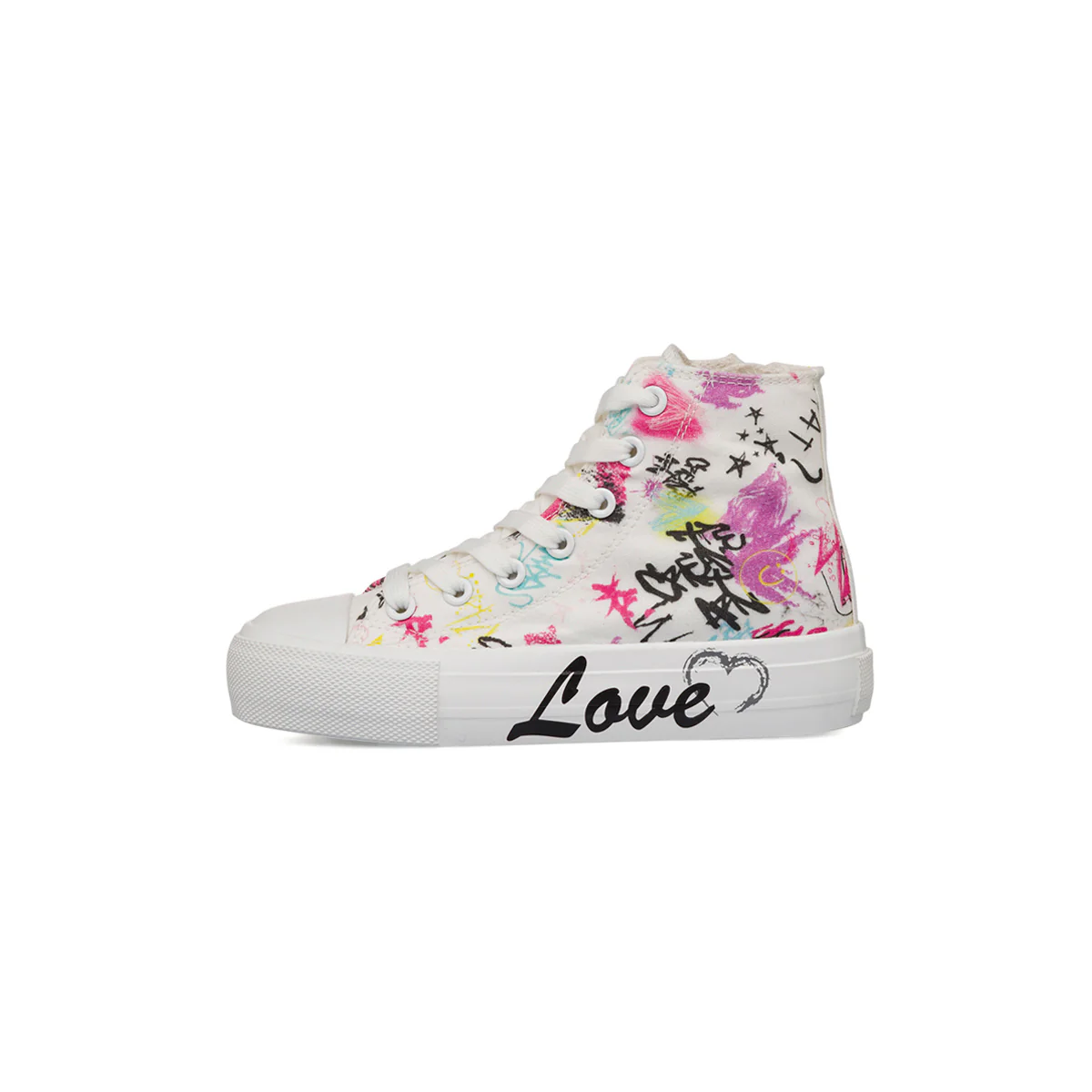 Sneakers alte bianche da Ragazza con stampa graffiti Dieci Baci