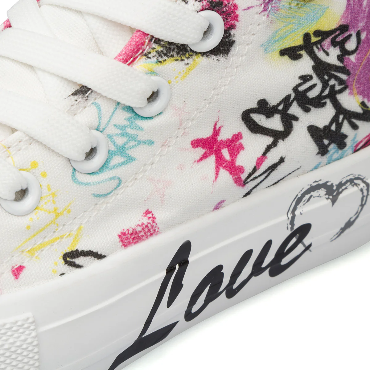 Sneakers alte bianche da Ragazza con stampa graffiti Dieci Baci - Image 3