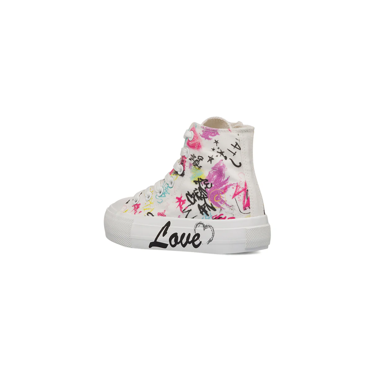 Sneakers alte bianche da Ragazza con stampa graffiti Dieci Baci - Image 6