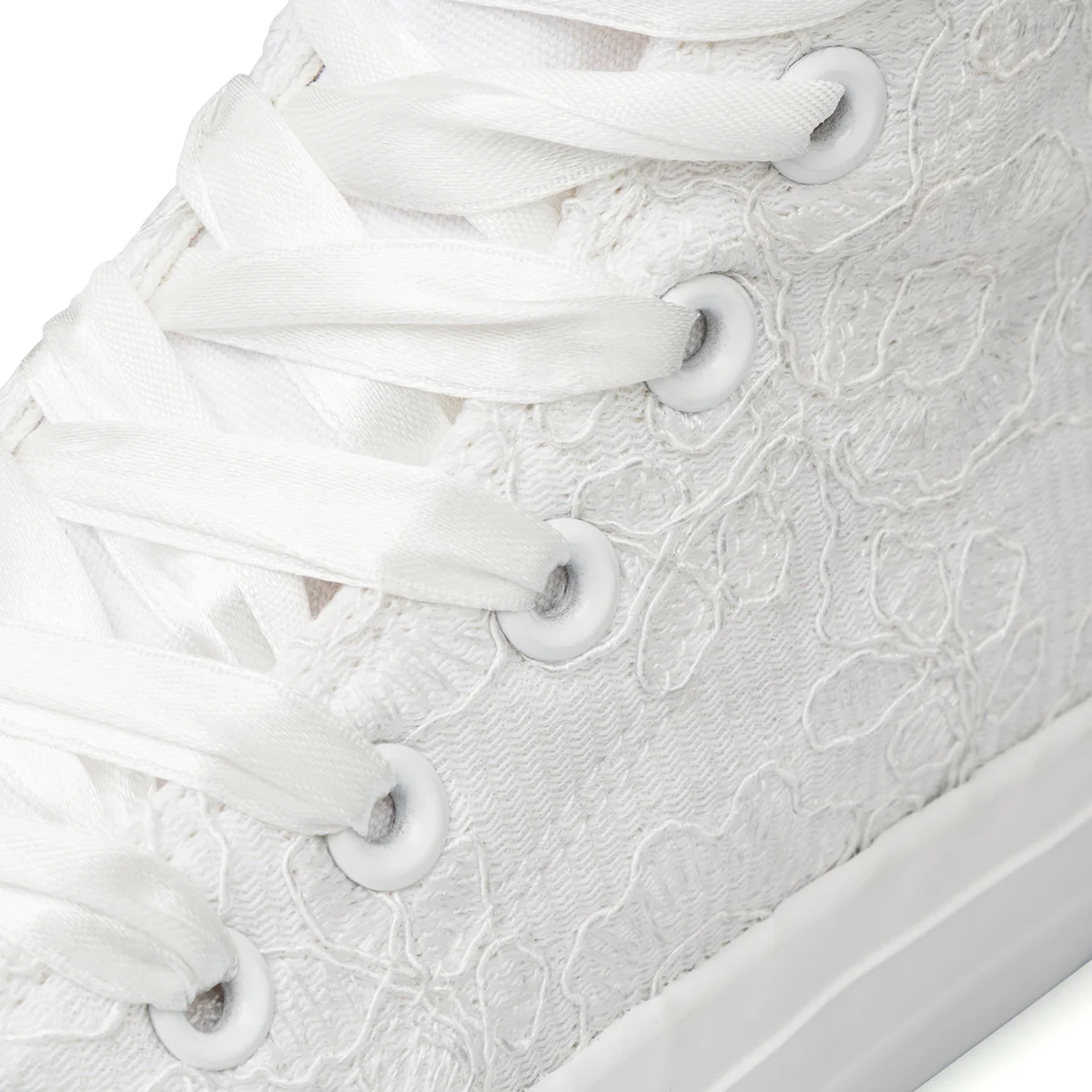 Sneakers alte bianche da Ragazza in pizzo e chiusura con lacci Dieci Baci - Image 3