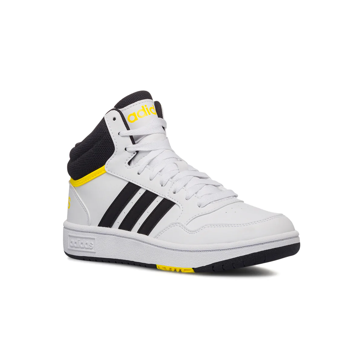 Sneakers alte bianche da ragazzo con design 3-stripes adidas Hoops Mid 3.0 K - Image 2
