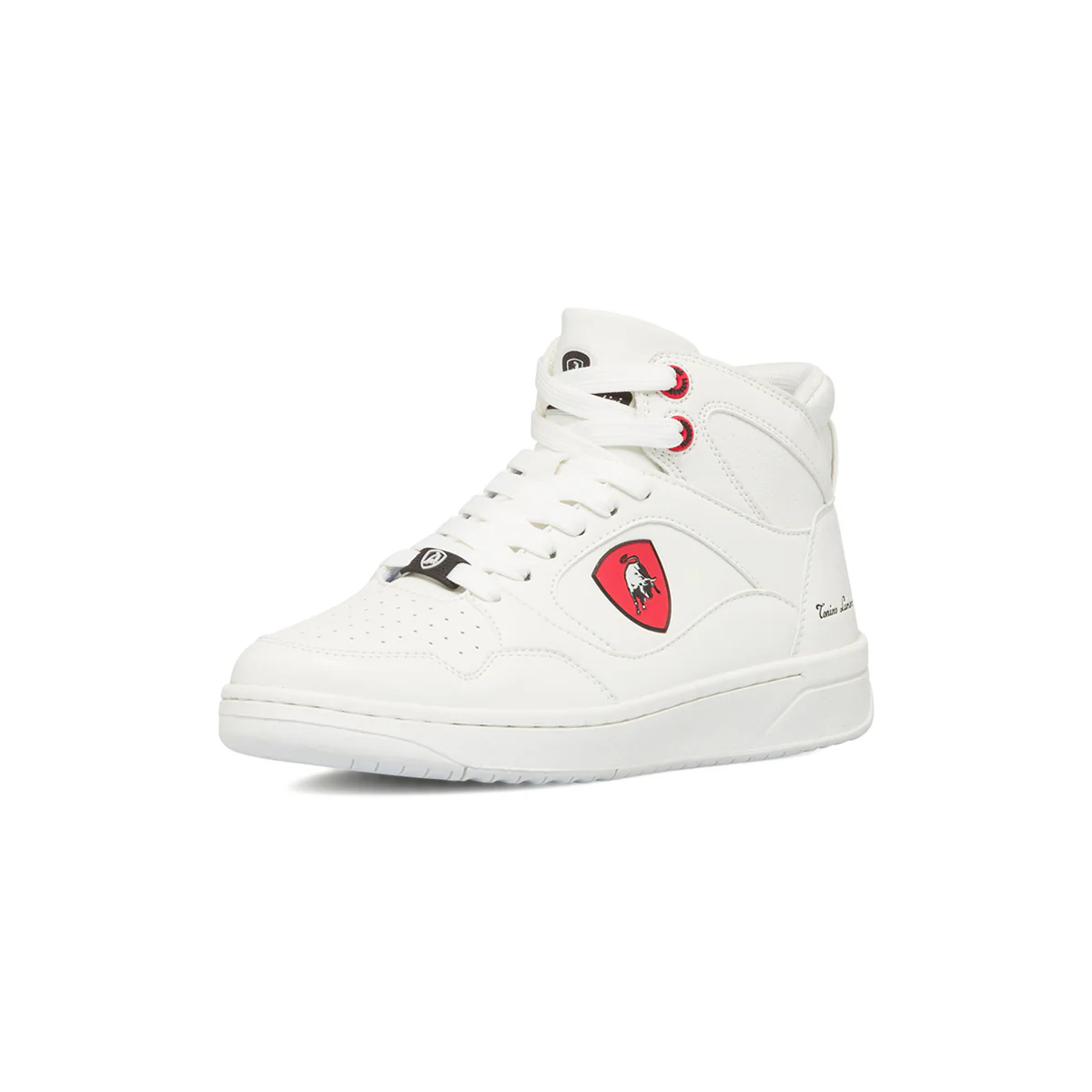 Sneakers alte bianche da ragazzo con logo laterale Tonino Lamborghini BullBlaze Elite - Image 2