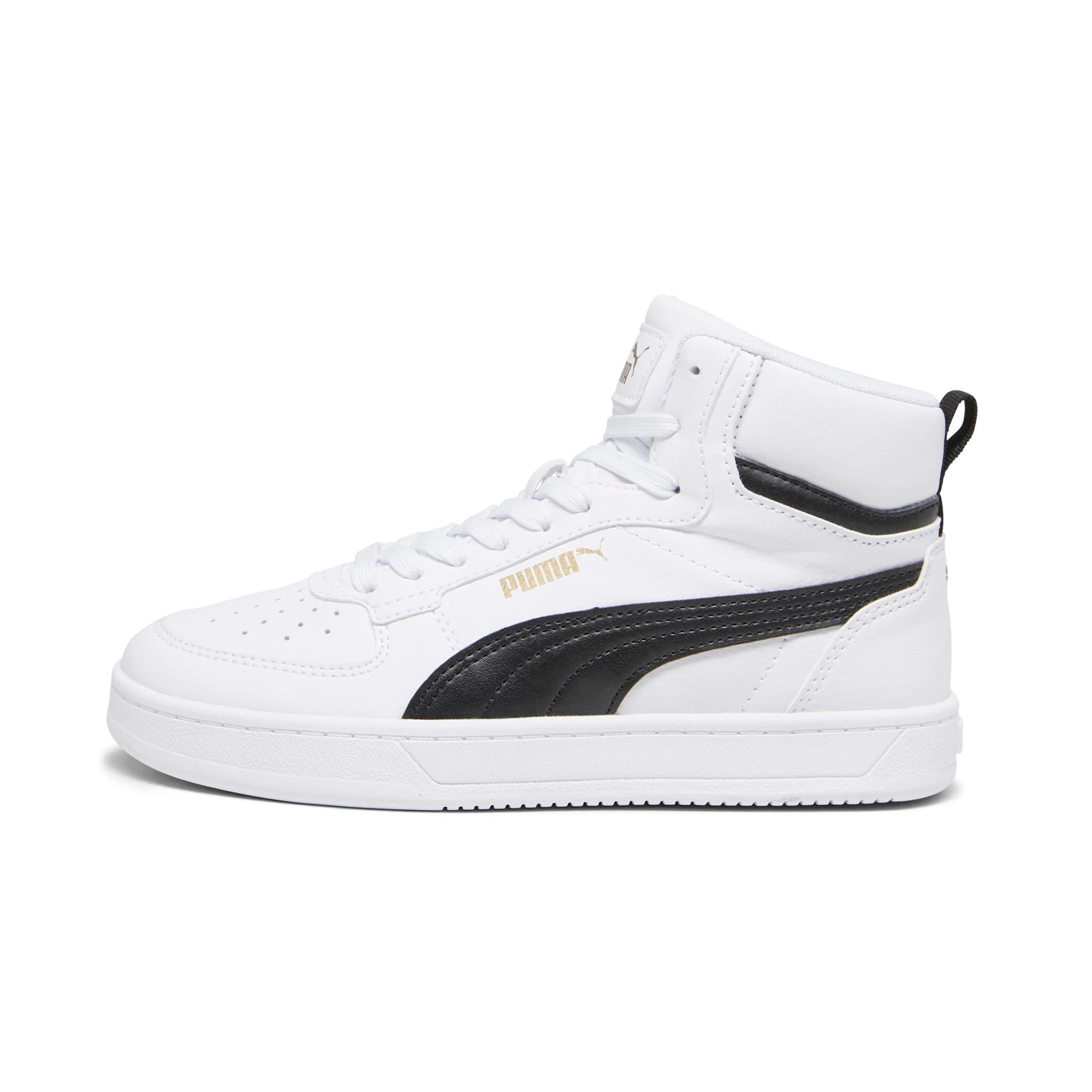 Sneakers alte bianche da ragazzo con striscia laterale nera Puma Caven 2.0 Mid Jr - Image 3
