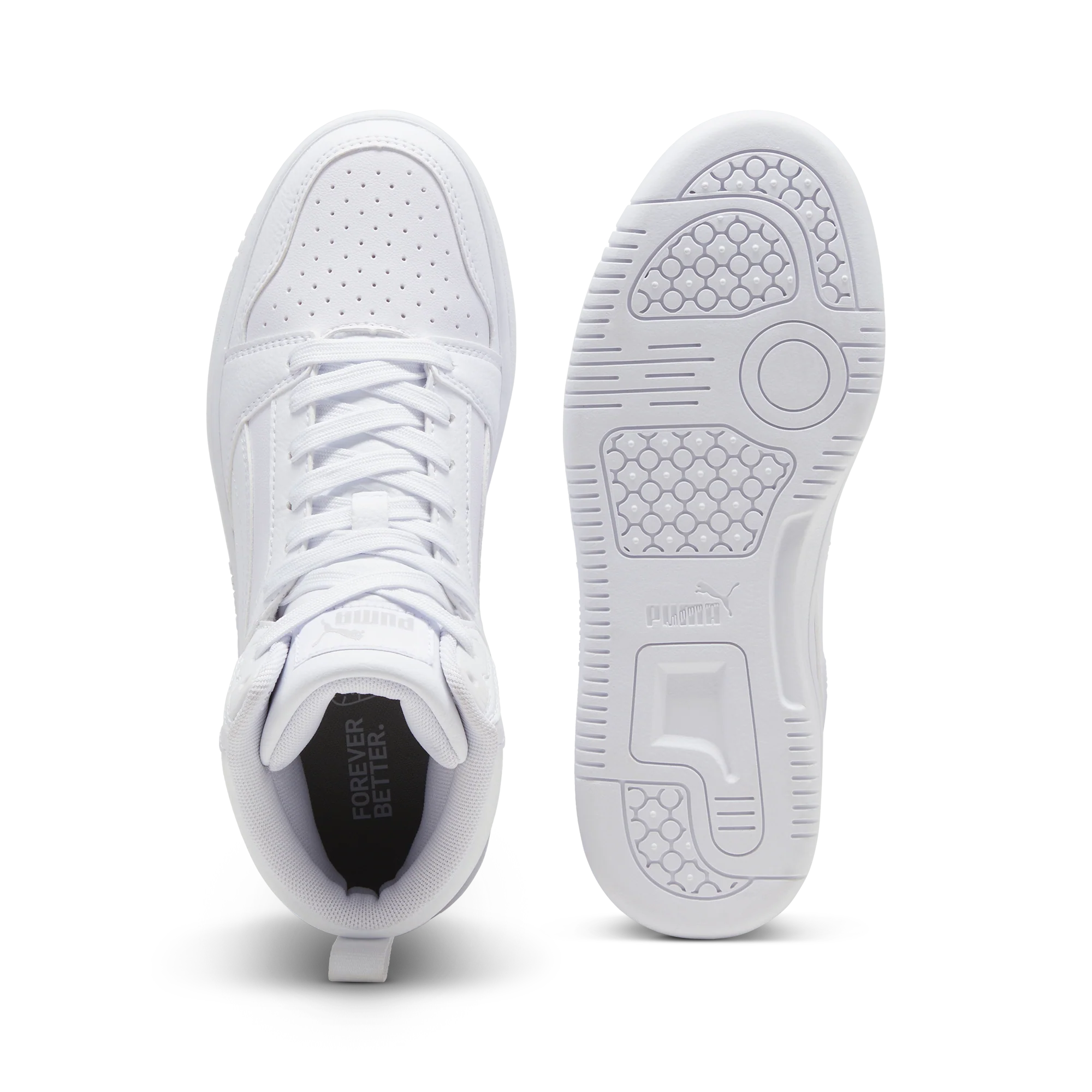 Sneakers alte bianche da ragazzo Puma Rebound v6 Mid Jr - Image 4