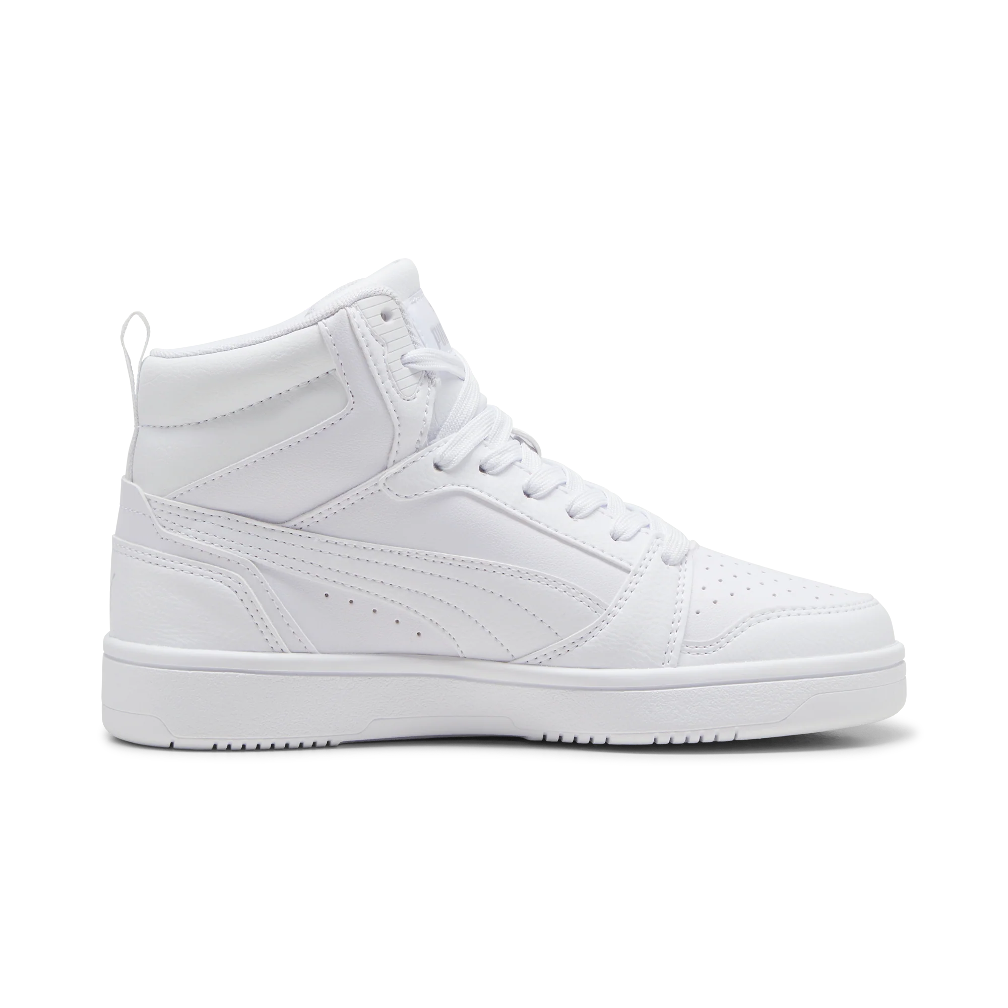 Sneakers alte bianche da ragazzo Puma Rebound v6 Mid Jr - Image 5