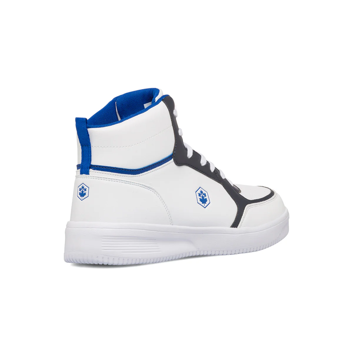 Sneakers alte bianche da uomo con dettagli in nero e blu Lumberjack Finster - Image 3