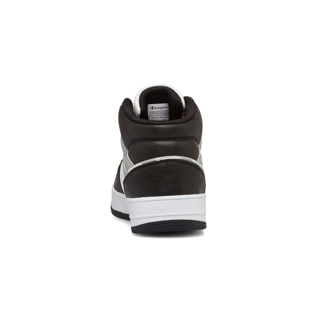 Sneakers alte bianche da uomo con dettagli neri e grigi Champion Rebound 2.0 Mid - Image 4