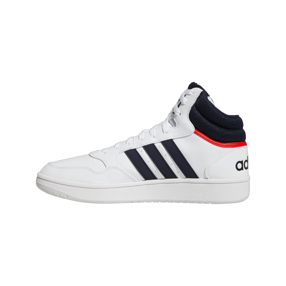 Sneakers alte bianche da uomo con strisce a contrasto adidas Hoops 3.0 Mid Classic Vintage - Image 5
