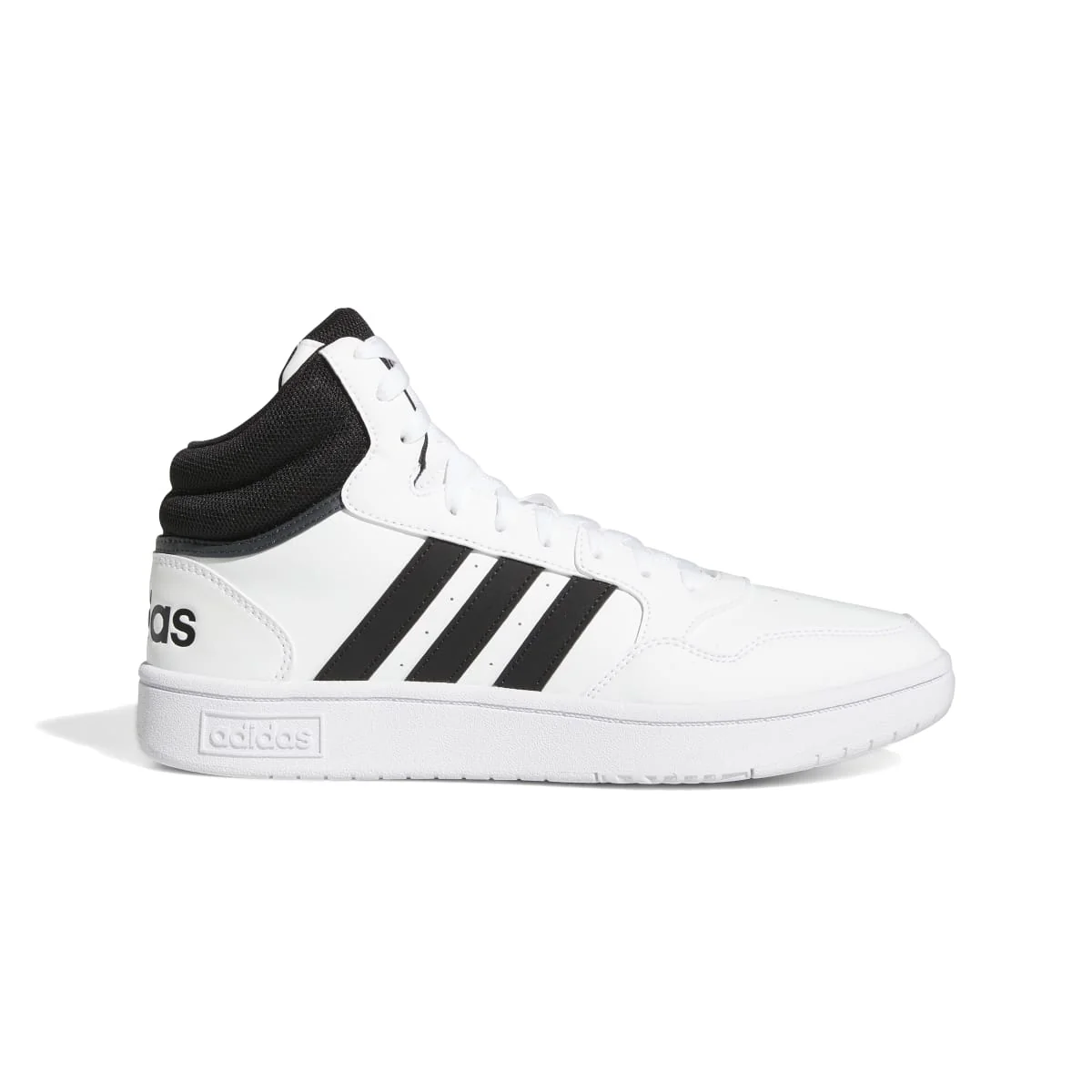 Sneakers alte bianche da uomo con strisce a contrasto adidas Hoops 3.0 Mid Classic Vintage