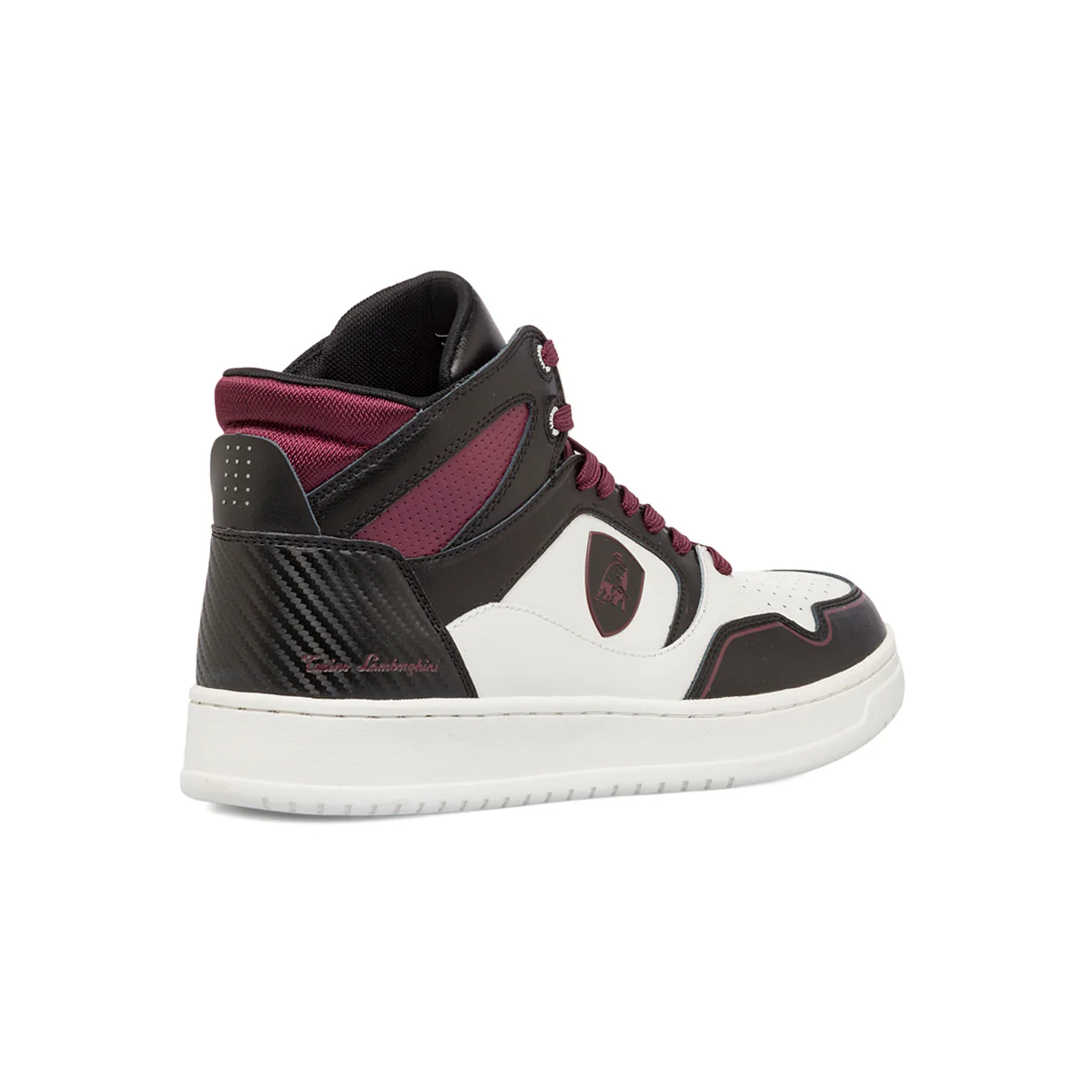 Sneakers alte bianche con inserti neri e bordeaux da uomo Tonino Lamborghini Bullblaze - Image 3
