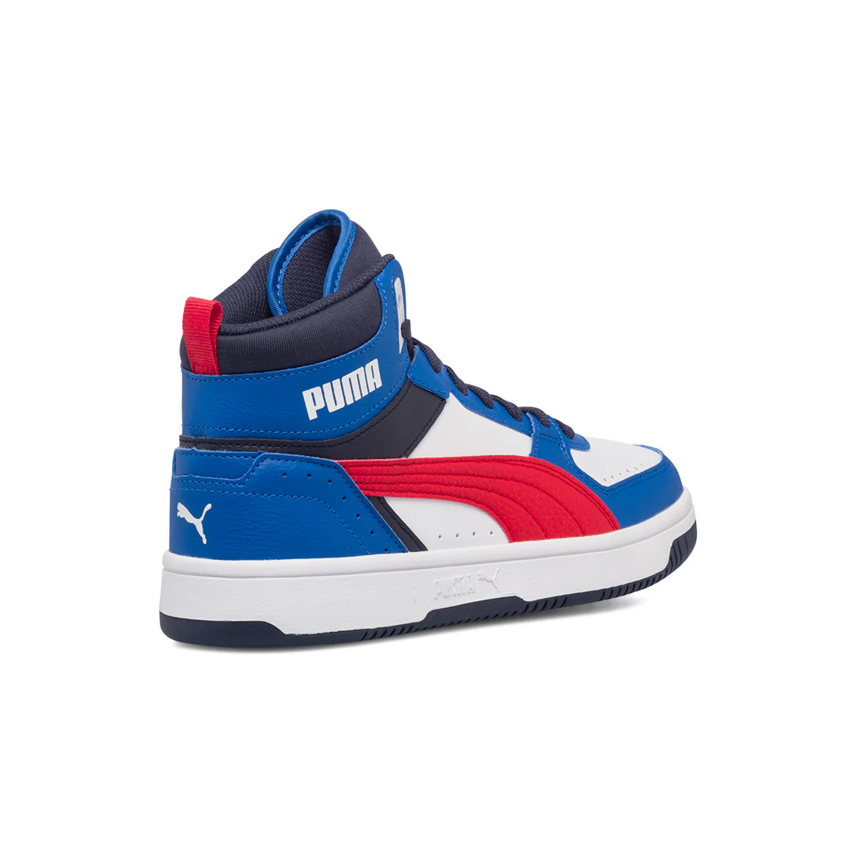 Sneakers alte bianche e blu con logo a contrasto Puma Rebound Joy Jr - Image 8
