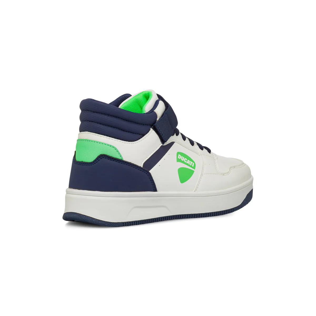 Sneakers alte bianche e blu da Ragazzo con strappo Ducati - Image 3