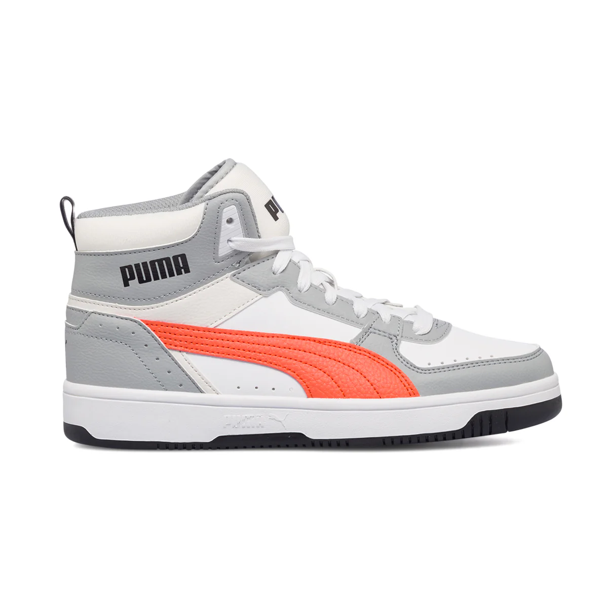 Sneakers alte bianche e grigie con logo a contrasto Puma Rebound Joy Jr - Image 6