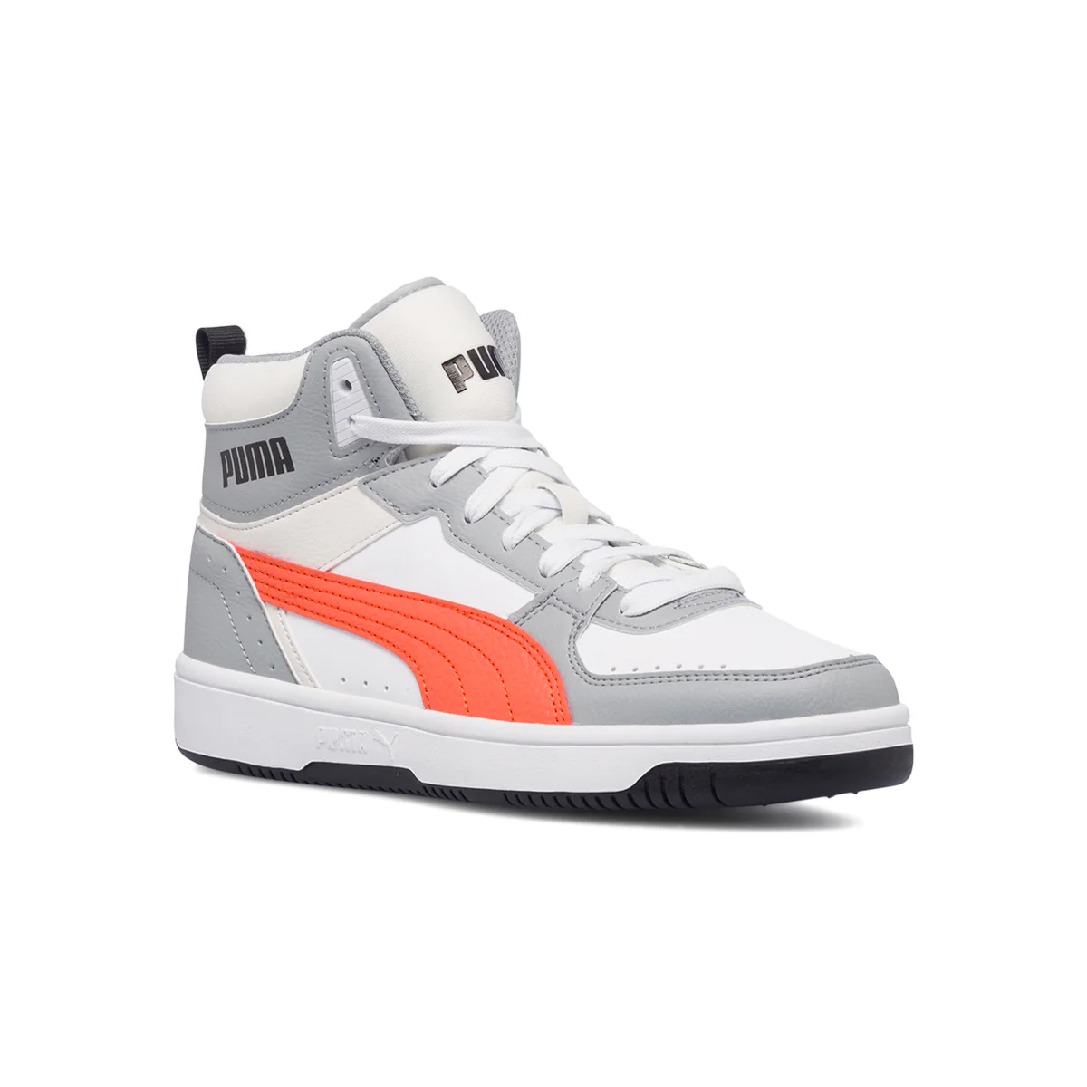 Sneakers alte bianche e grigie con logo a contrasto Puma Rebound Joy Jr - Image 7