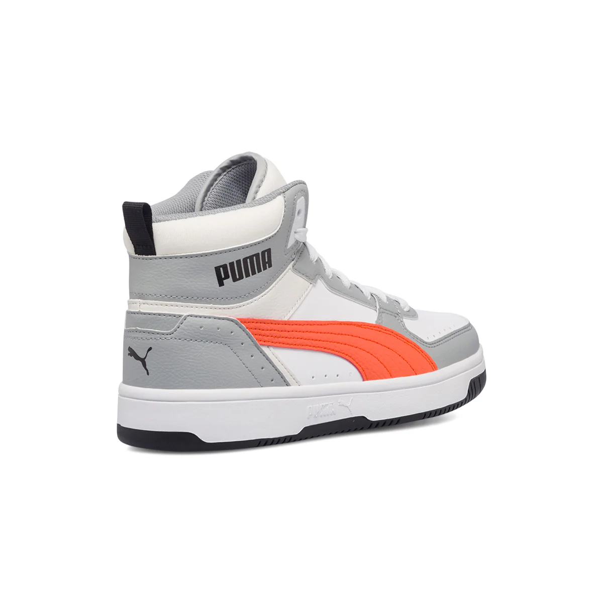 Sneakers alte bianche e grigie con logo a contrasto Puma Rebound Joy Jr - Image 8