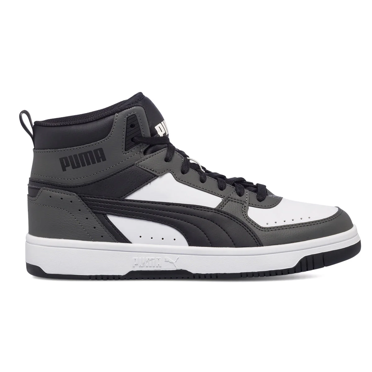 Sneakers alte bianche e grigie con logo a contrasto Puma Rebound Joy