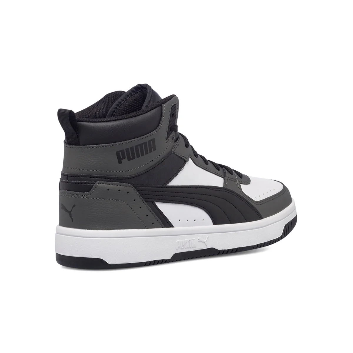 Sneakers alte bianche e grigie con logo a contrasto Puma Rebound Joy - Image 3